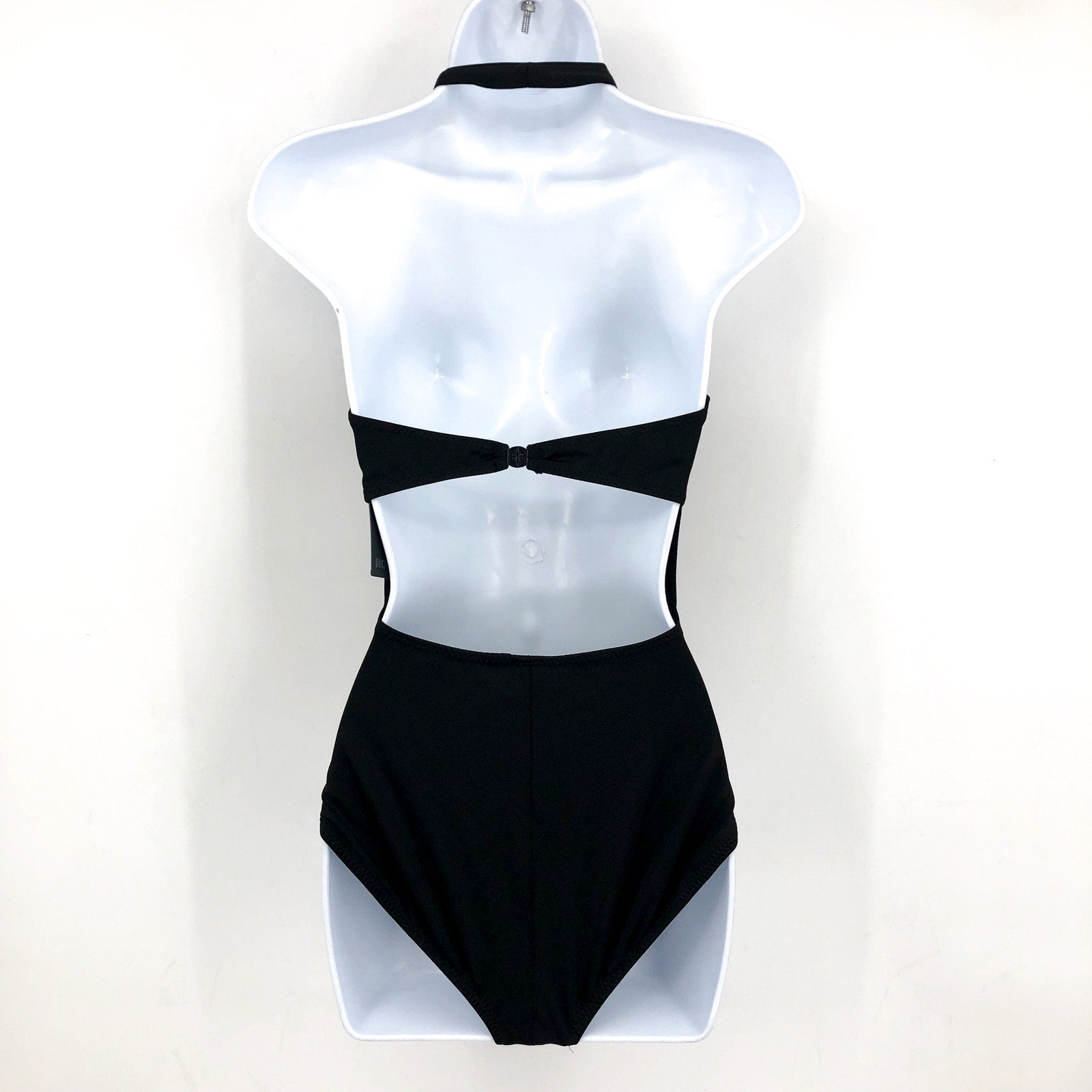 NORMA KAMALI Women's Halter Mio One Piece Swimsuit Medium Black Underwire NWT