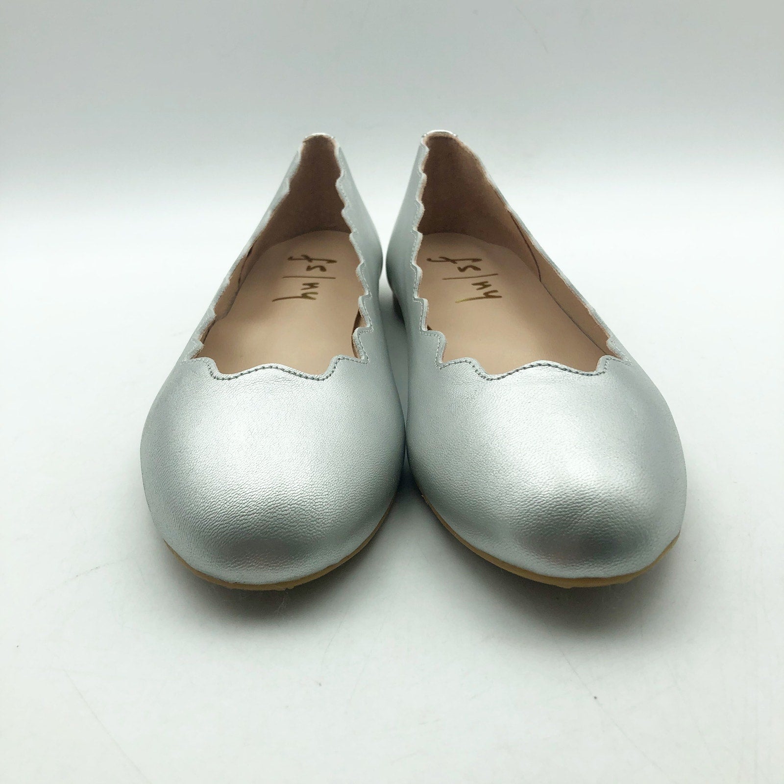 French Sole FS/NY Womens Jigsaw Flats US 6.5 EU 36.5 Silver Metallic Leather NIB