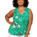 DANIEL RAINN Women's Sleeveless Crochet Lace Top 1X Tropical Green Floral NWT
