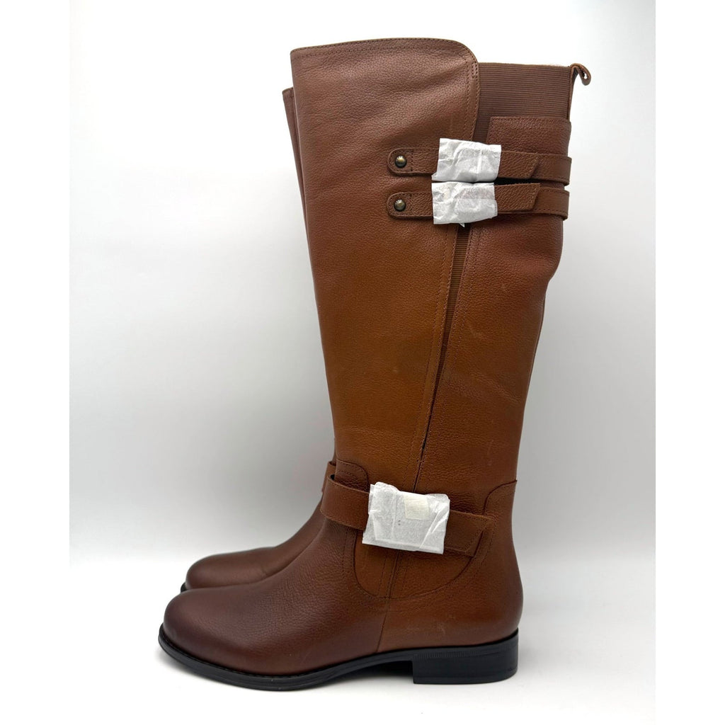 Naturalizer Womens Jessie Knee High Riding Boots Size 7 EU 37 Cinnamon Brown NIB