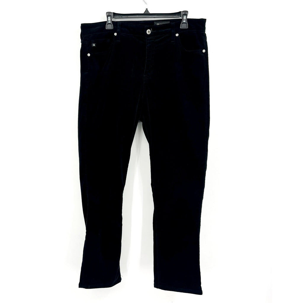 AG ADRIANO GOLDSCHMIED Mari Velvet Slim Straight Jeans SIZE 33 US 16 Black NWOT