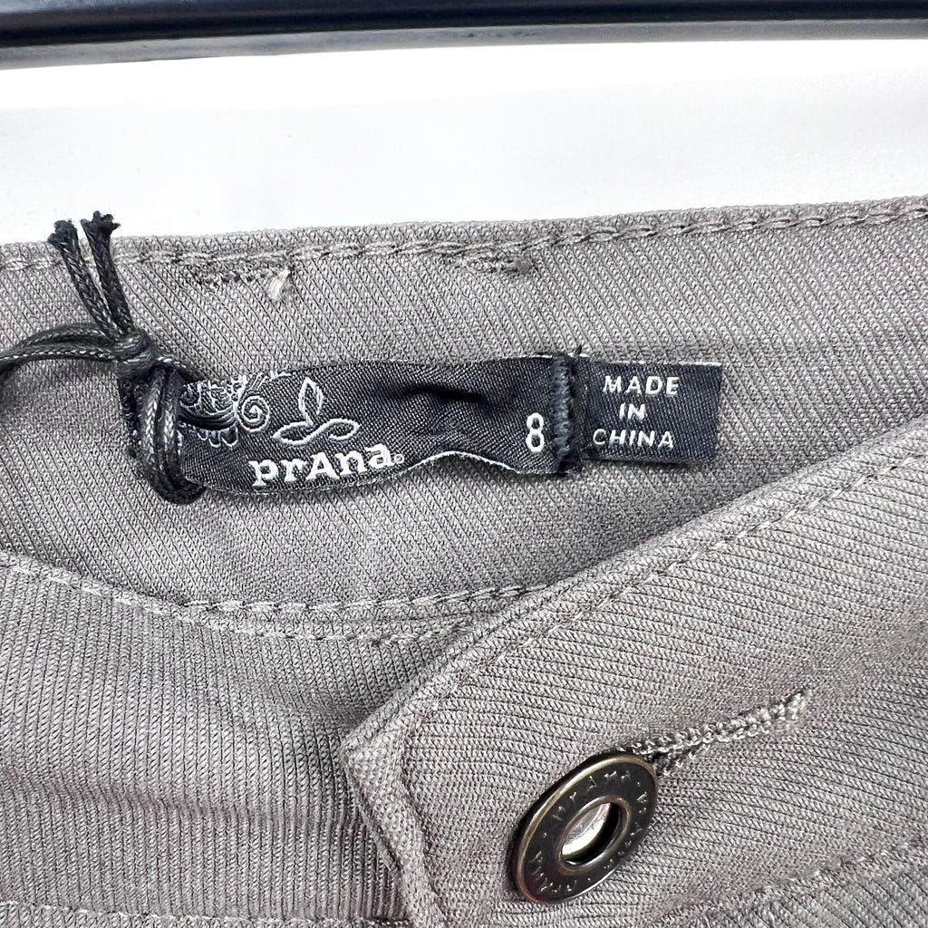 PRANA Women's Southport Skinny Stretch Pants Size 8 Gray Dark Iron Mid Rise NWOT