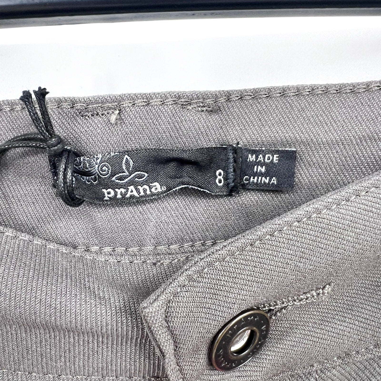 PRANA Women's Southport Skinny Stretch Pants Size 8 Gray Dark Iron Mid Rise NWOT