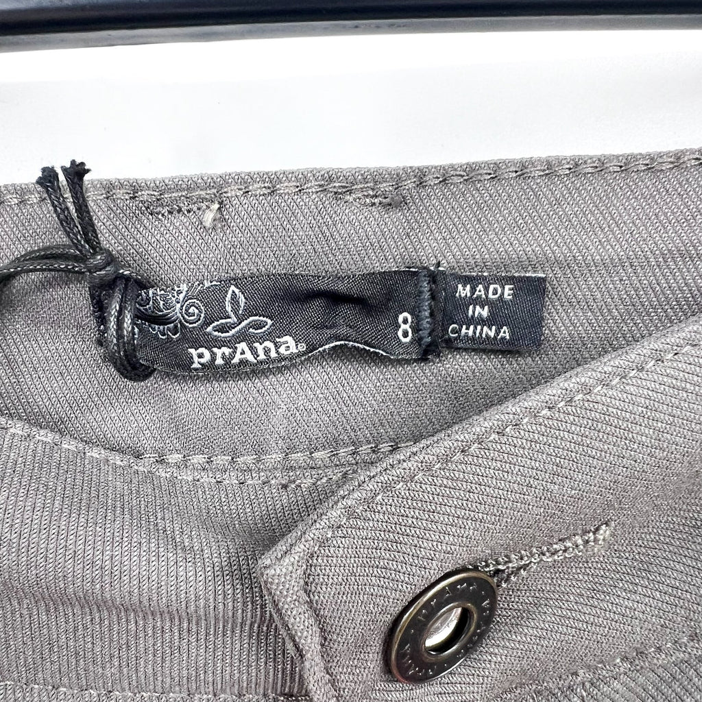 PRANA Women's Southport Skinny Stretch Pants Size 8 Gray Dark Iron Mid Rise NWOT