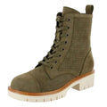 MIA Womens Havenn Kashton Lace Up Combat Boots US 6.5 Green Vegan Suede NWOB