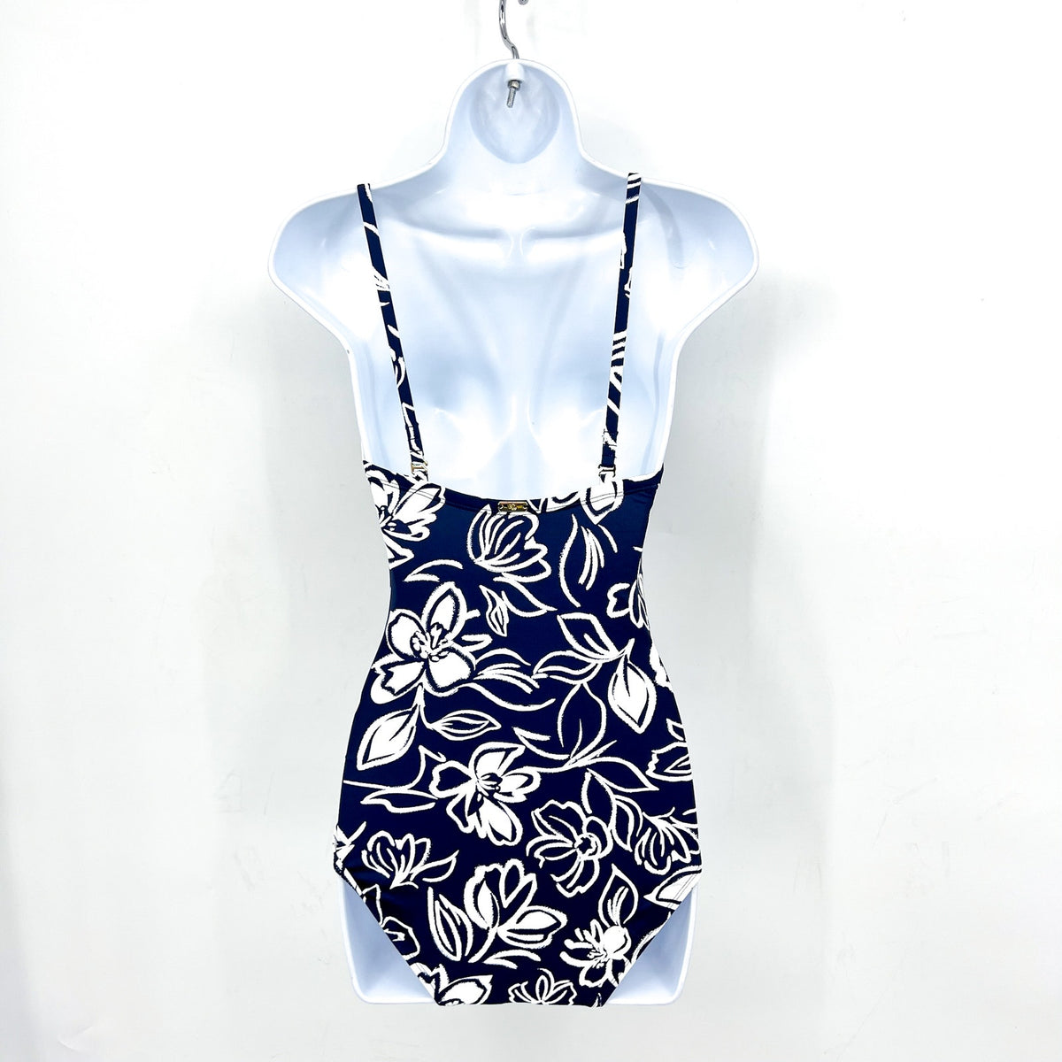 LAUREN RALPH LAUREN Allora Underwire OTS One Piece Sz 10 Blue White Floral NWT