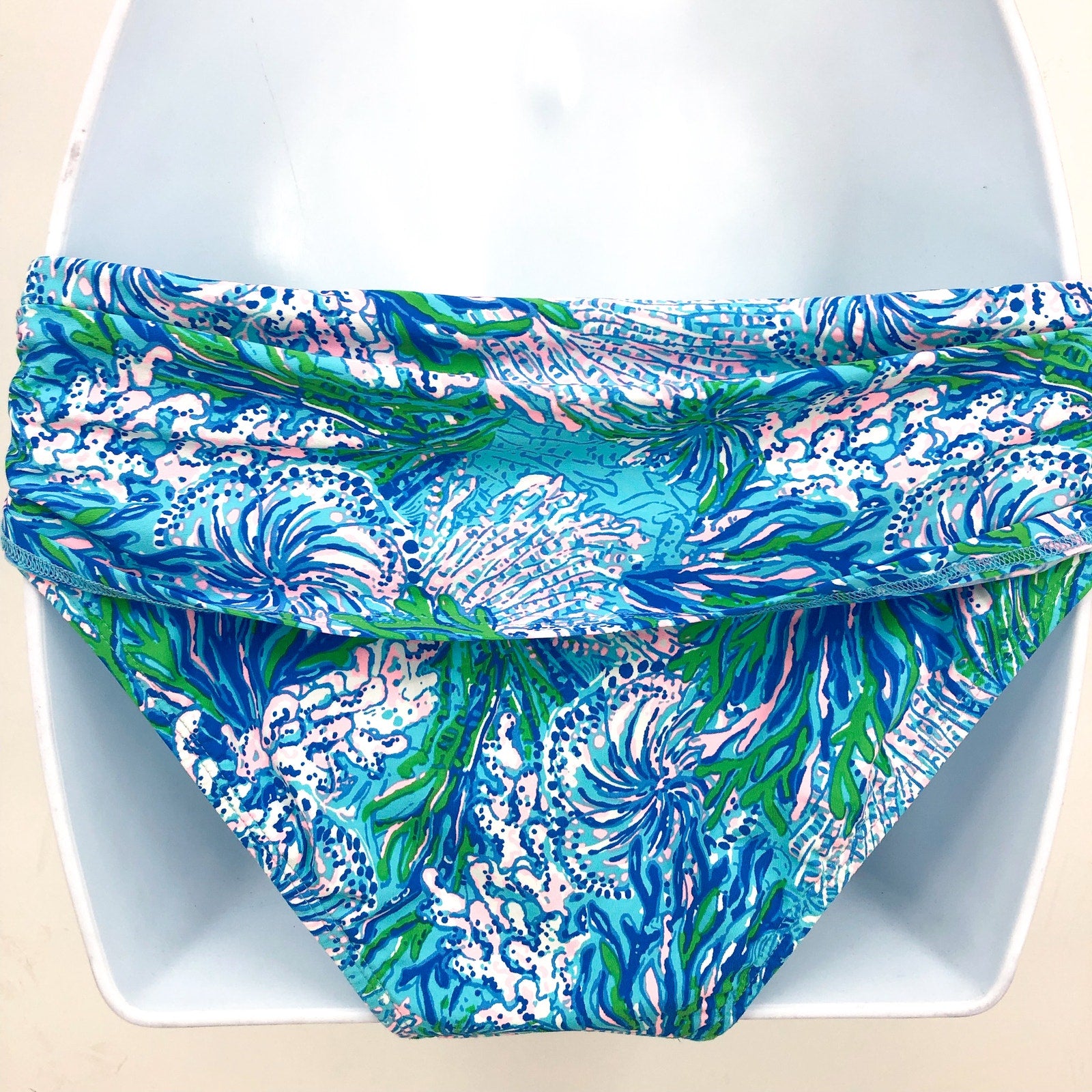 LILLY PULITZER Lagoon Twisted Hipster Bikini Bottom US 4 Blue Las Olas Aqua NWT