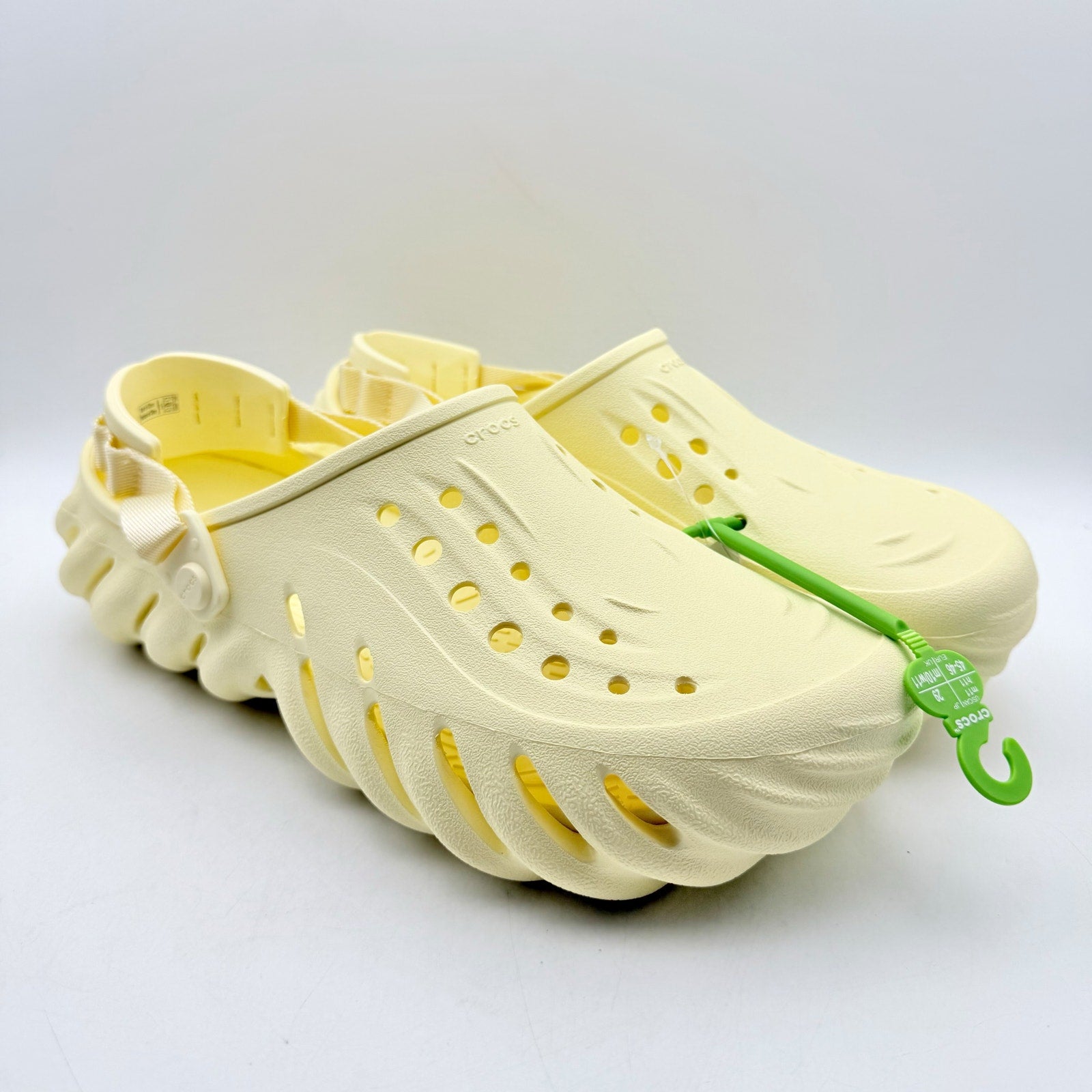 Crocs Mens Echo Clogs US 11 EU 45-46 Cream Turbo Heel Strap NWOB