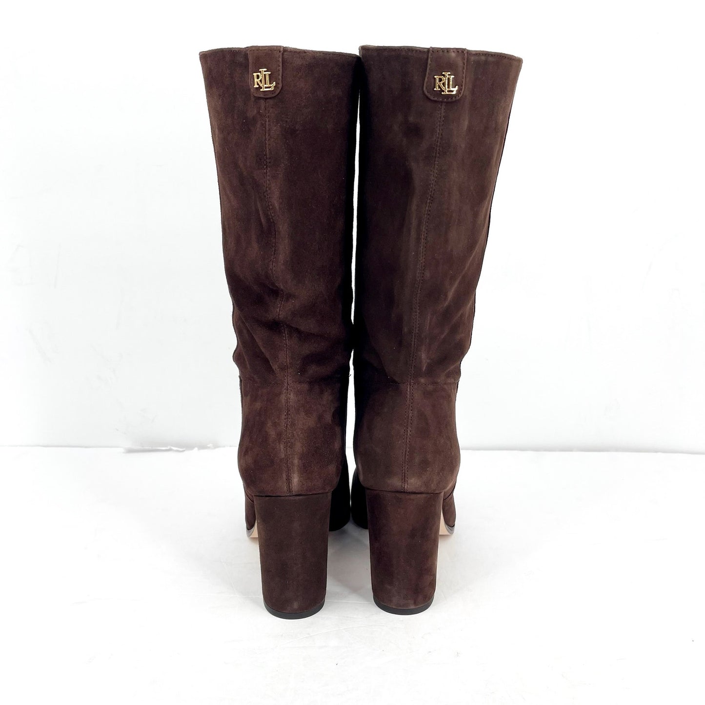 Lauren Ralph Lauren Artizan II Mid Calf Boots US 9.5 B EU 41 Brown Suede NWOB