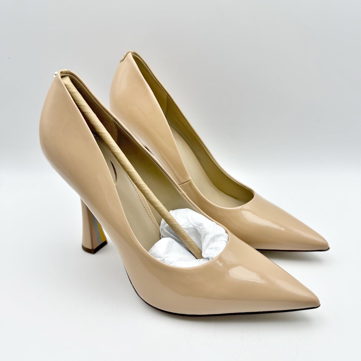 Sam Edelman Womens Antonia Pumps US 7.5 M EU 37.5 Beige Patent Leather NIB