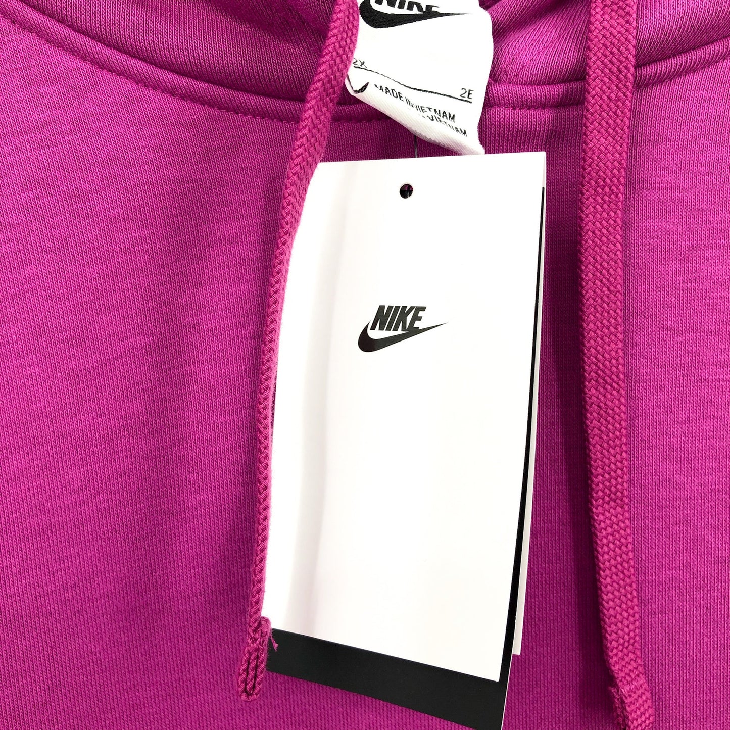 NIKE Womens Club Hoodie 2X Pink Fuschia Fleece Pullover Sweatshirt NWT