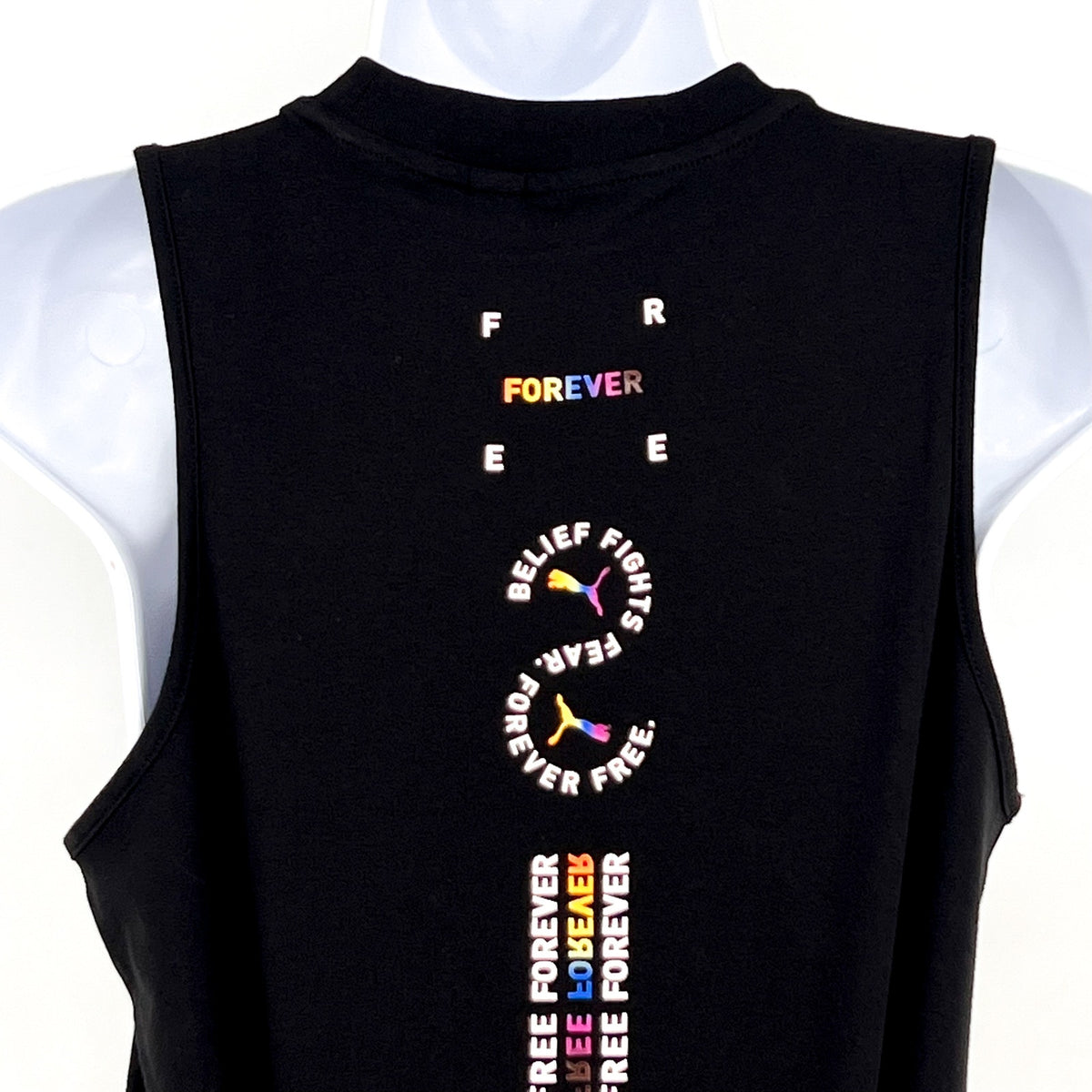 PUMA Women's Sleeveless Pride Bodysuit Large Black Multicolor Round Neck NWT