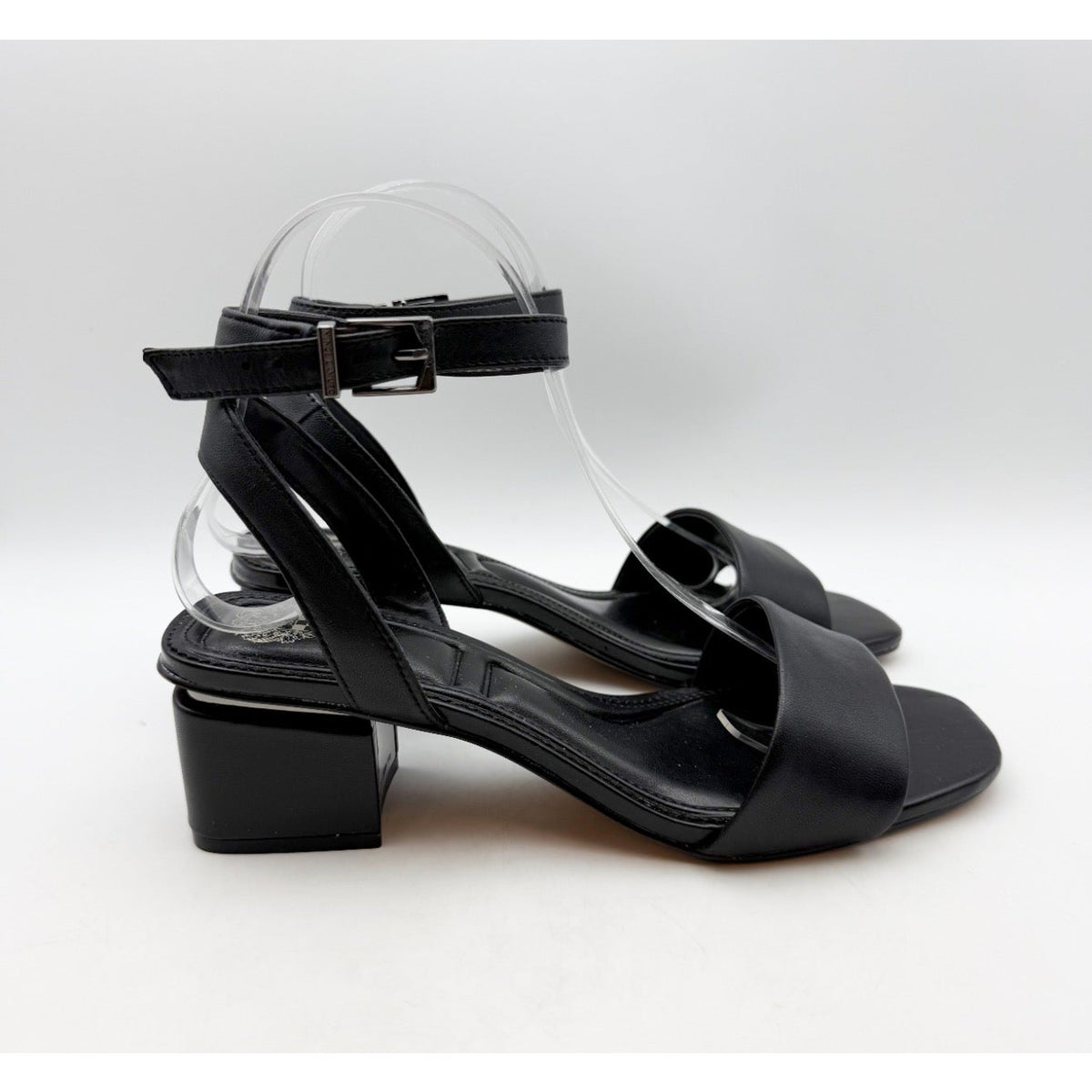 Vince Camuto Womens Acaylee Heeled Sandals Size 7.5 WIDE EU 38 Black NIB