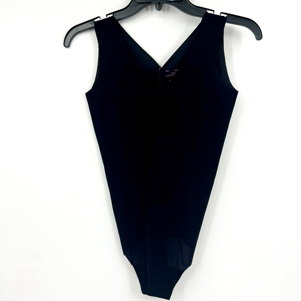 COMMANDO Women's Whisper Tank Bodysuit Small Medium Black V Neck NWT
