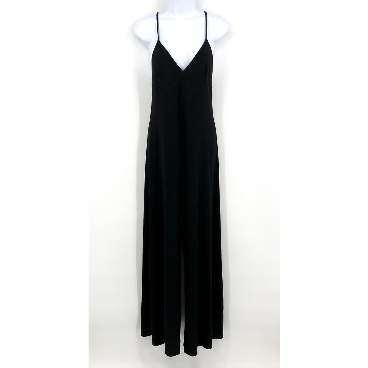NORMA KAMALI Women's V neck Slip Jumpsuit Medium 38 Black V neckline NWT