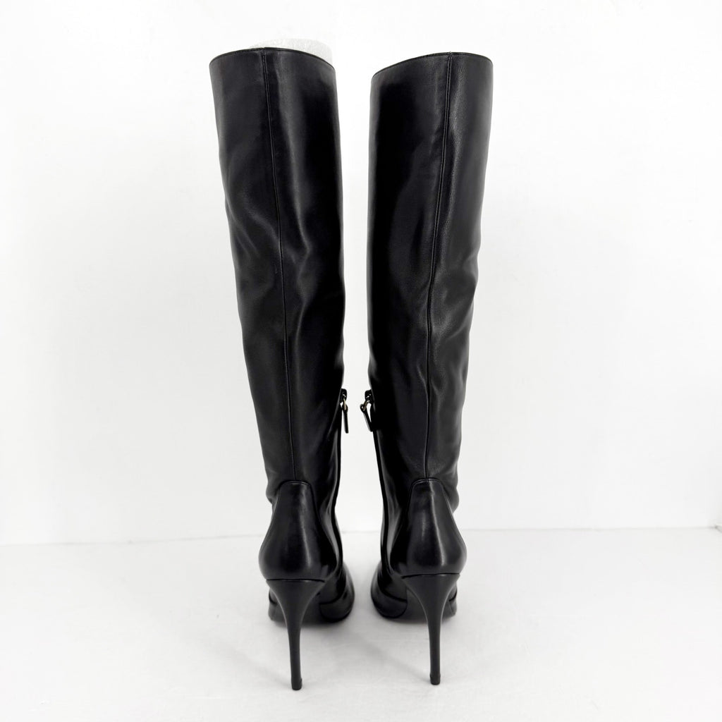 Stuart Weitzman Womens Luxecurve 100 Slouch Boots US 9B Black Leather NWOB