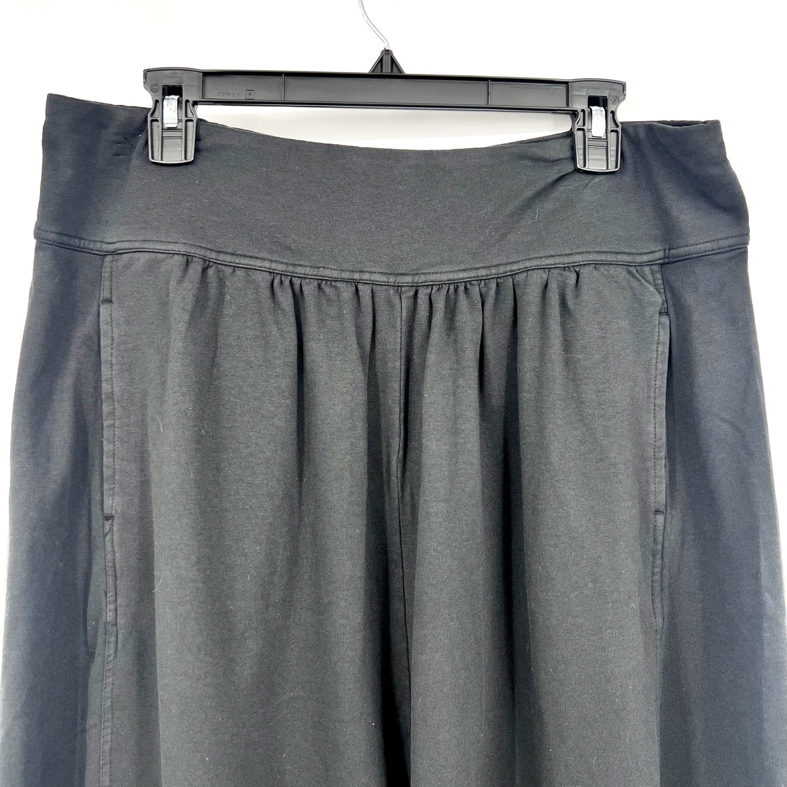 PRANA Mindful Movement Harem Pants Large Black Casual Ankle Pull On Knit NWT