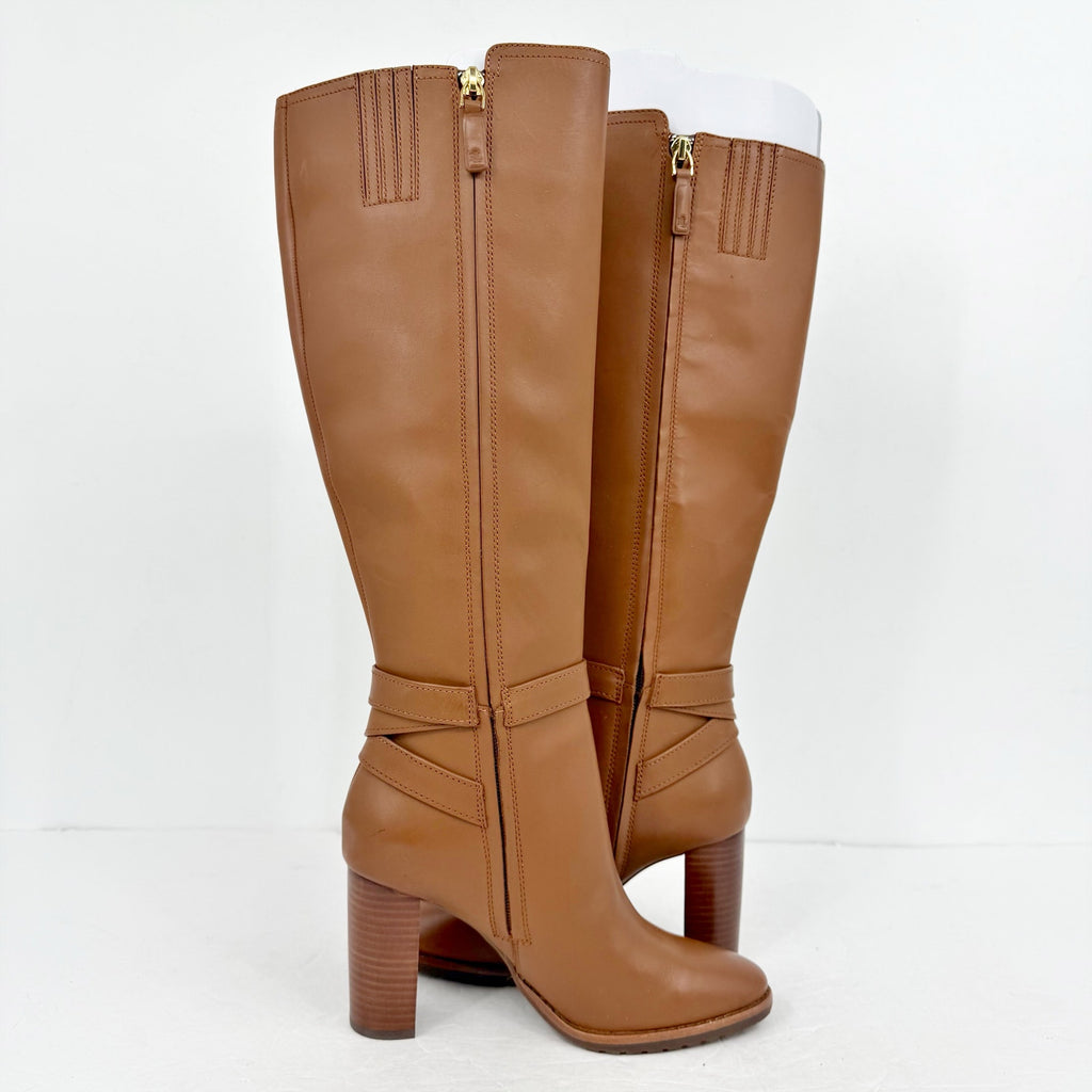 Lauren Ralph Lauren Womens Manchester Knee High Boots Size 5.5 B Tan Leather NIB