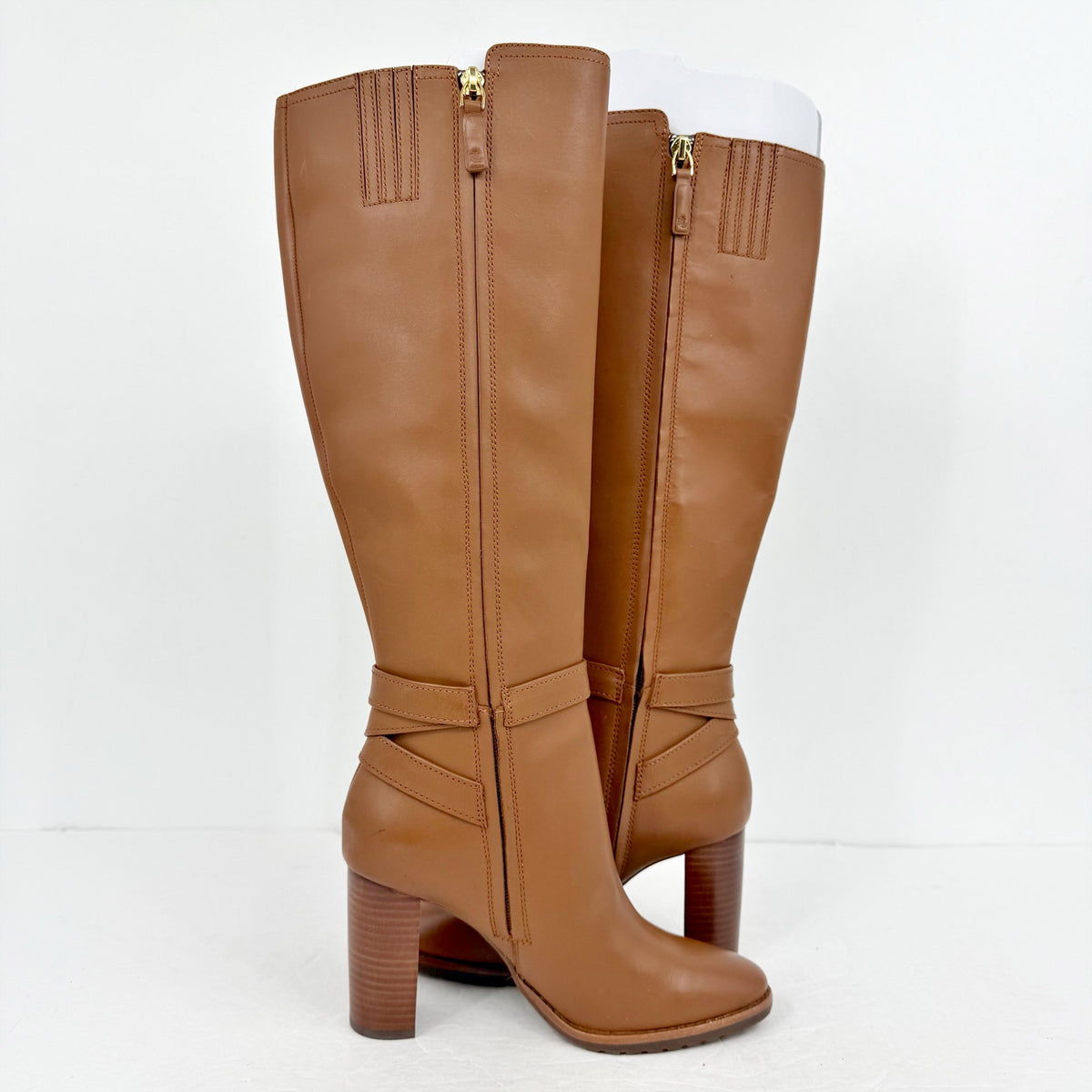 Lauren Ralph Lauren Womens Manchester Knee High Boots Size 5.5 B Tan Leather NIB