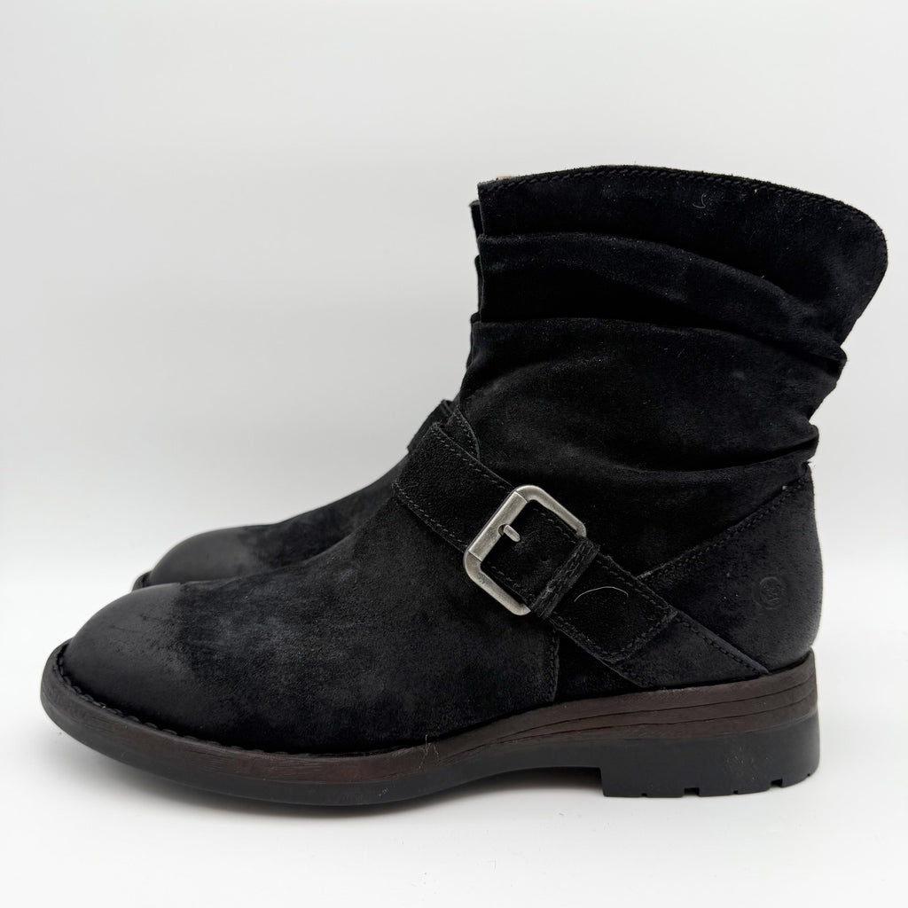 Born Womens Midway Slouch Ankle Booties US 9.5 M EU 40 Black Leather NIB