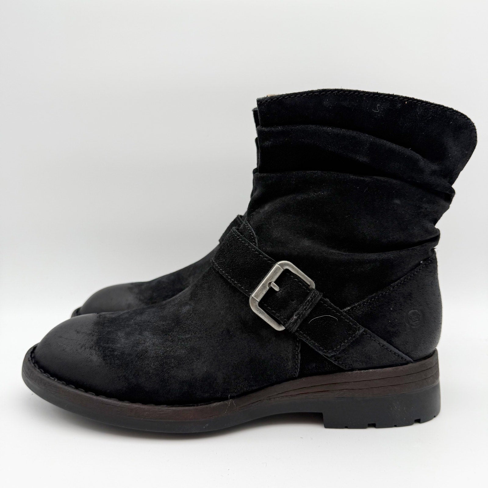 Born Womens Midway Slouch Ankle Booties US 9.5 M EU 40 Black Leather NIB