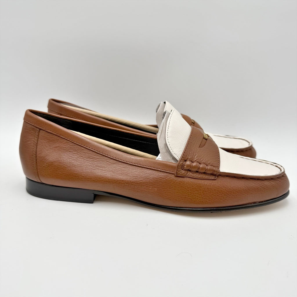 Veronica Beard Womens Penny 2 Loafers Size 10 M Caramel Brown Leather NIB