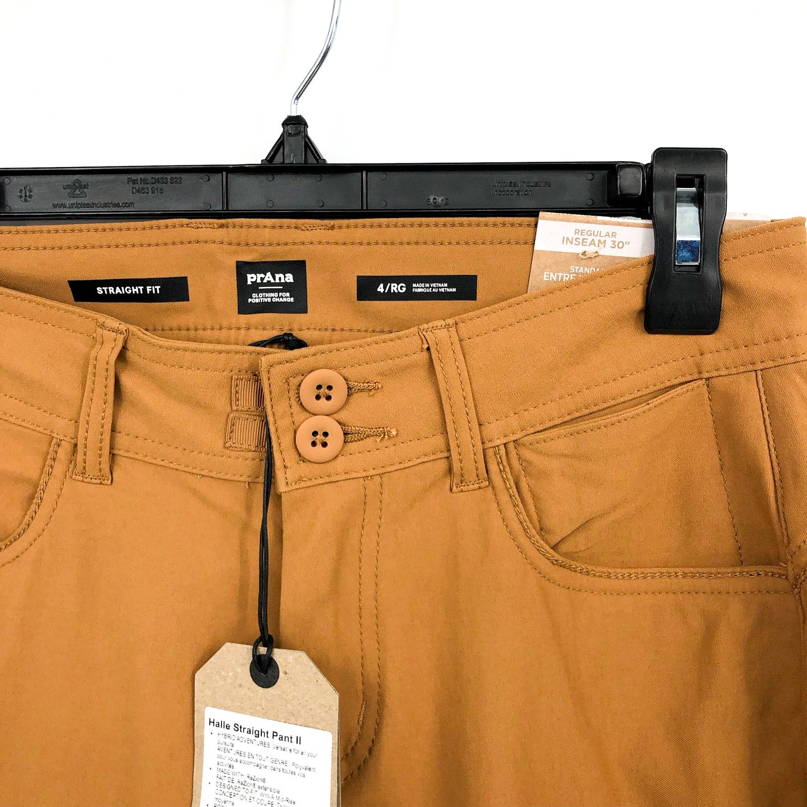 PRANA Women's Halle Straight Pants II Size 4 Reg Tan Earthbound NWT