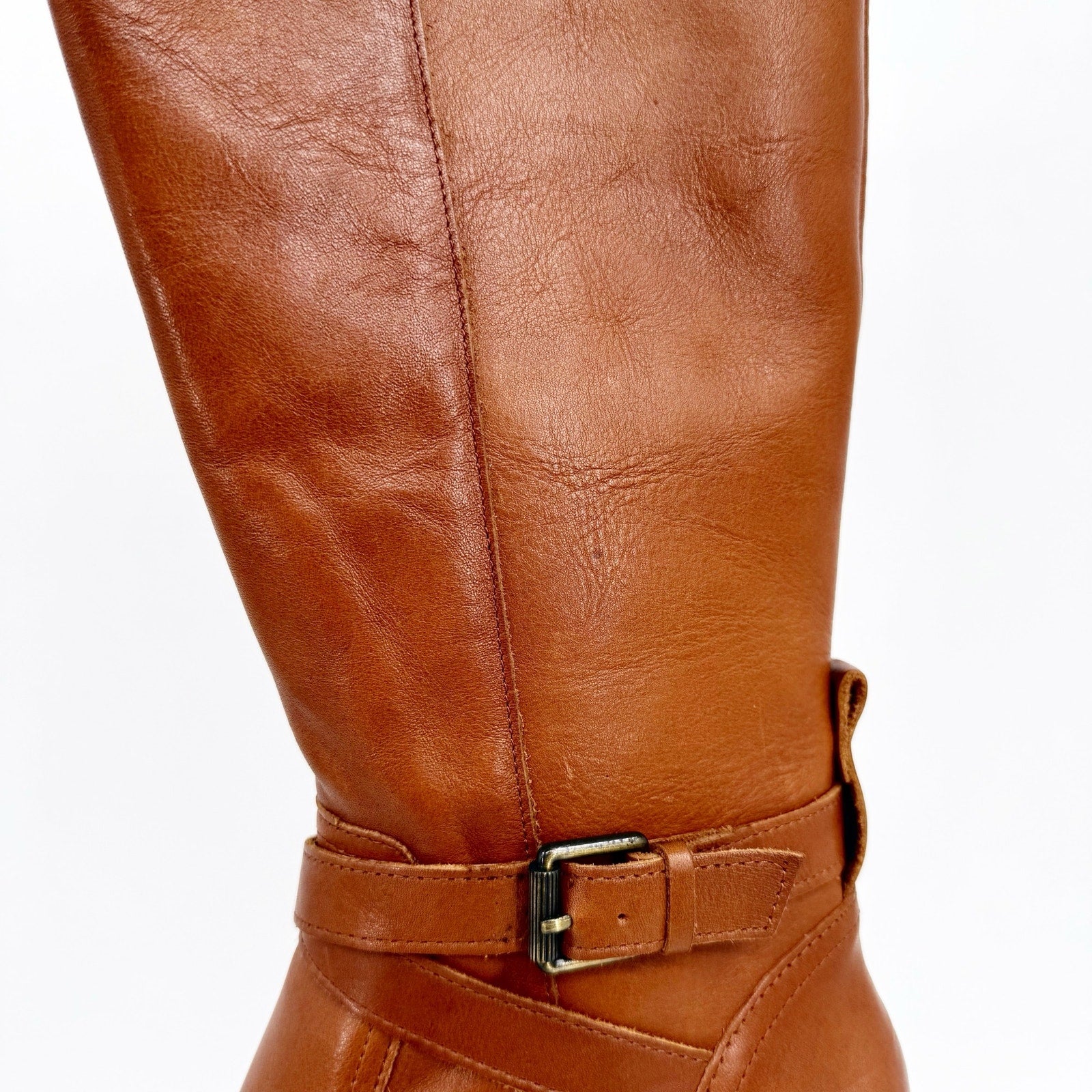 Naturalizer Womens Rena Knee High Boots US 7 Wide EU 37 Brown Leather NIB