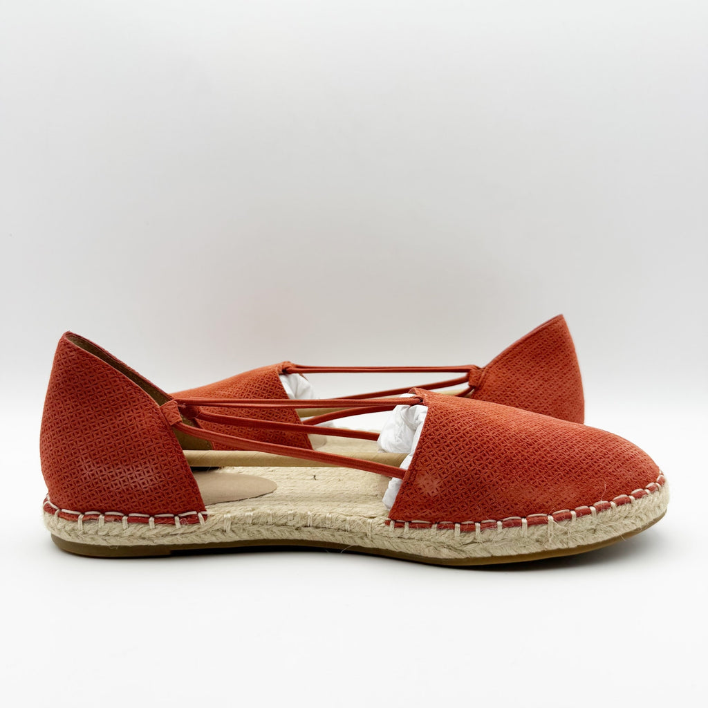 Eileen Fisher Womens Lee Espadrille Flats Size US 8.5 Red Full Grain Leather