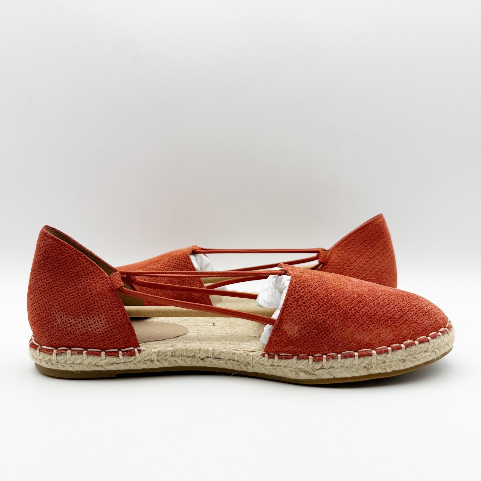Eileen Fisher Womens Lee Espadrille Flats Size US 8.5 Red Full Grain Leather