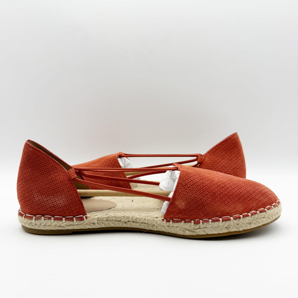 Eileen Fisher Womens Lee Espadrille Flats Size US 8.5 Red Full Grain Leather