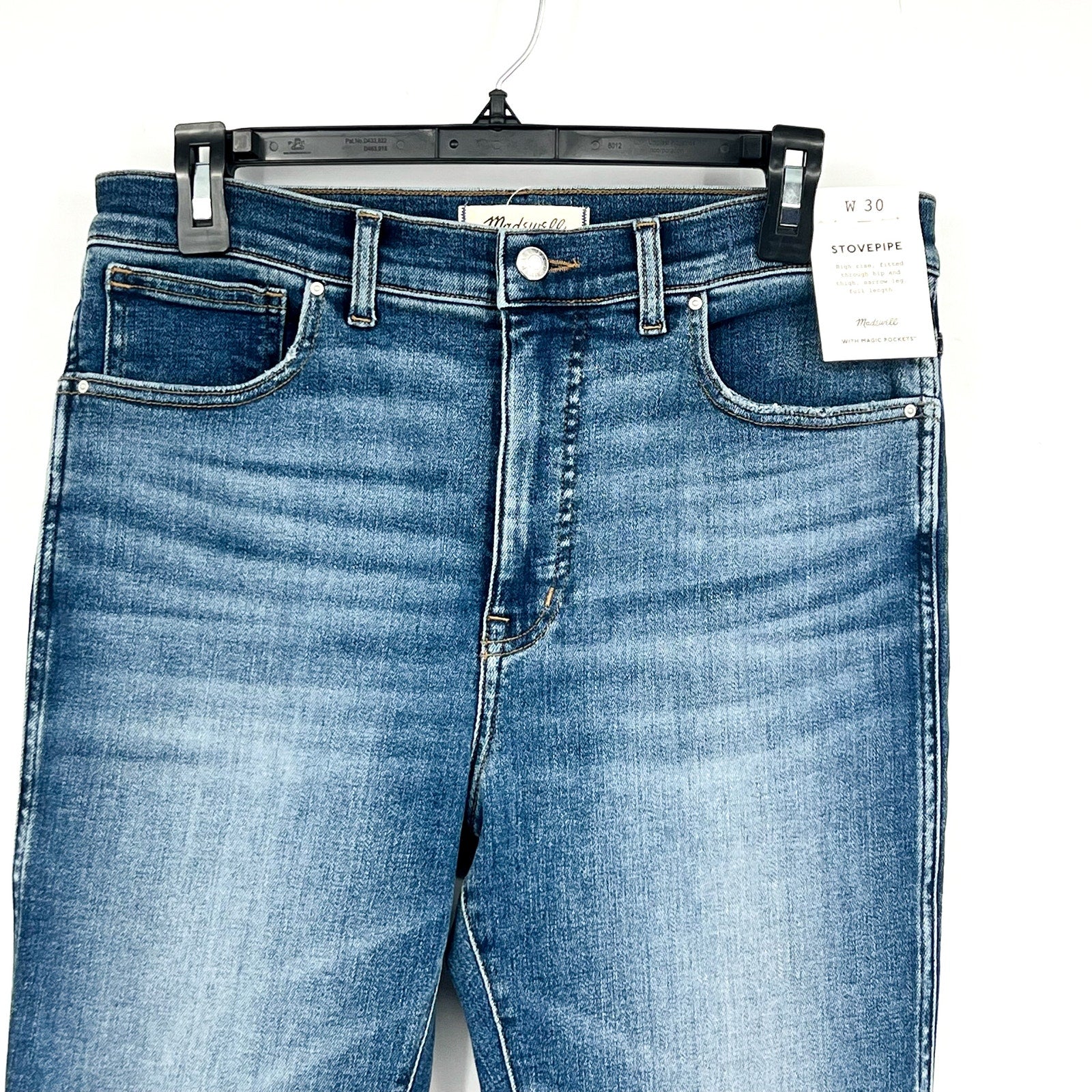 MADEWELL Womens Stovepipe Jeans Size 30 US 10 Blue Slim Straight NU072 NWT