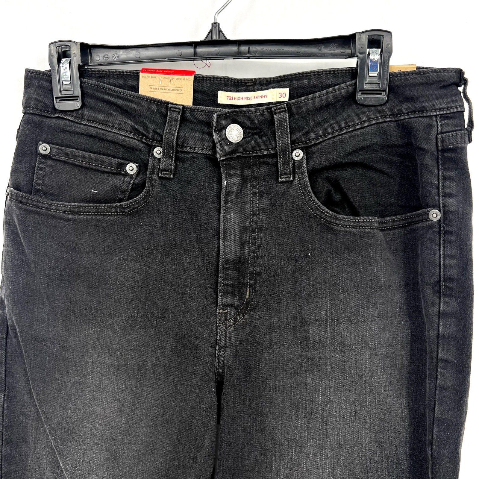 LEVI'S Women's 721 Skinny Jeans 30x30 US 10 Black Urgent Update 18882-0734 NWT