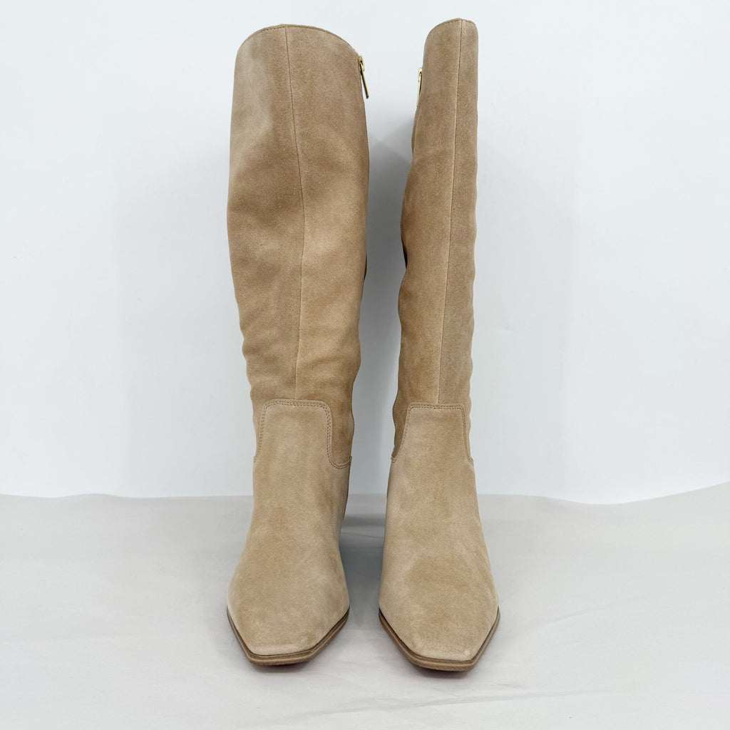 Vince Camuto Womens Pavla 2 Knee High Boots US 7.5 M Wide Calf Beige Suede NIB