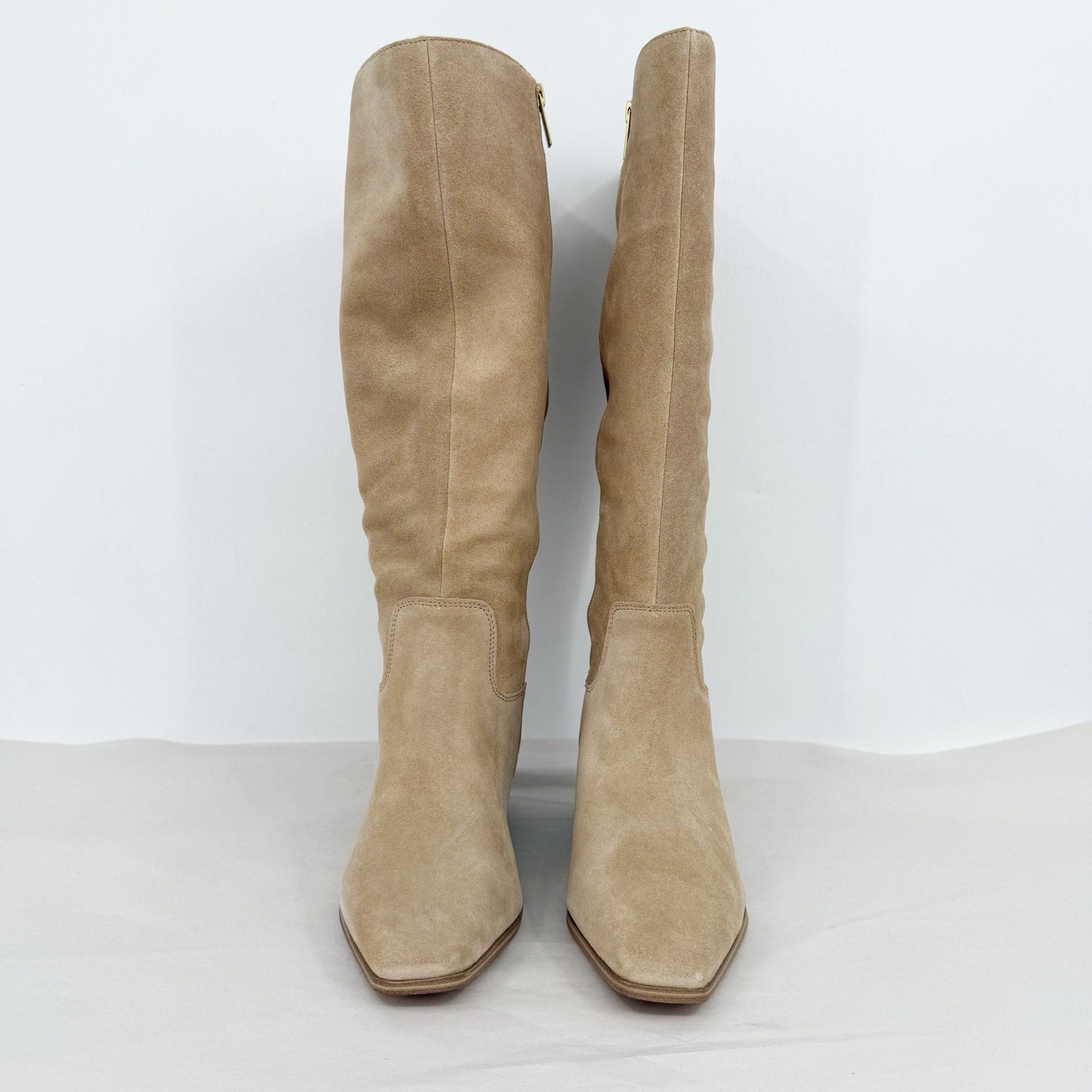 Vince Camuto Womens Pavla 2 Knee High Boots US 7.5 M Wide Calf Beige Suede NIB