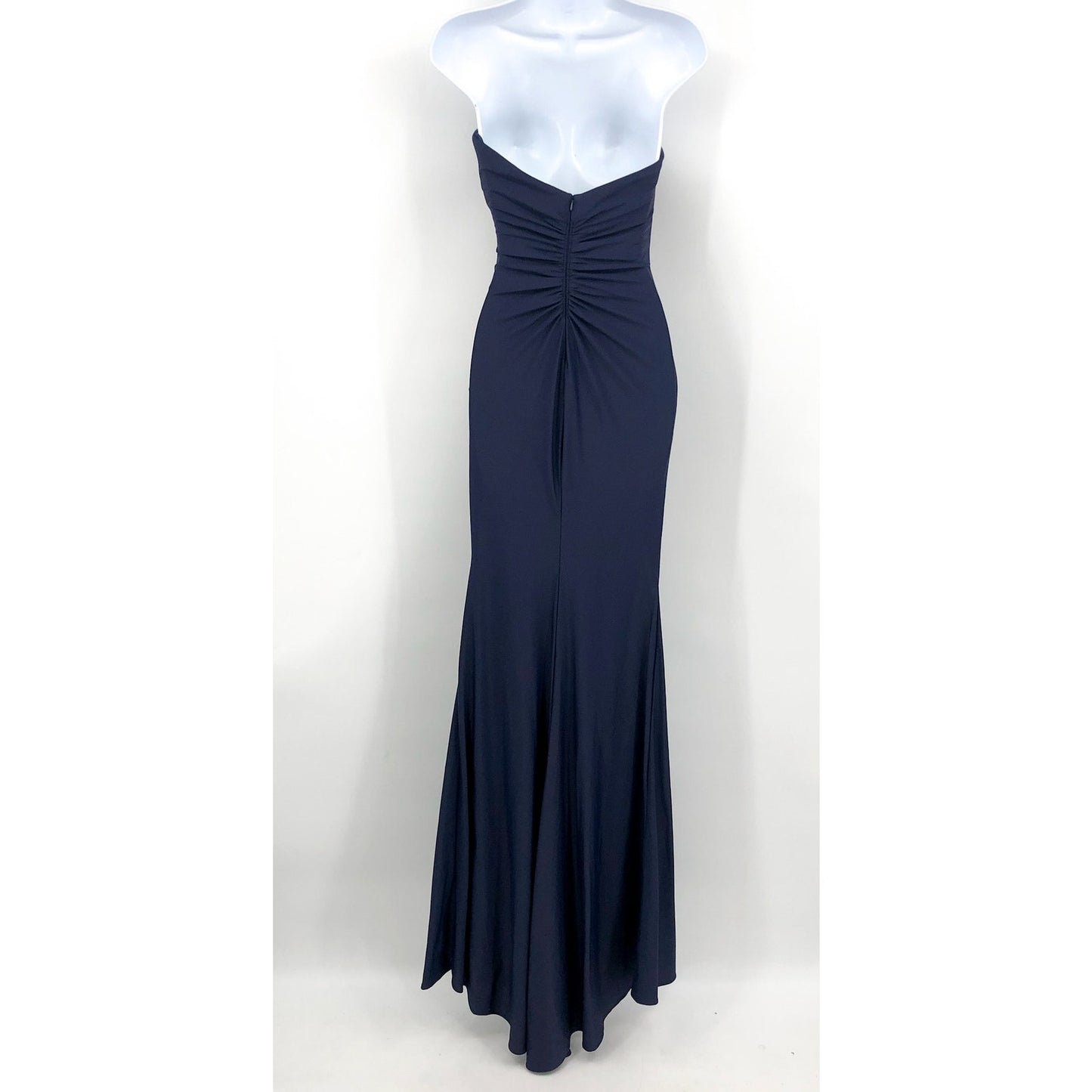 LA FEMME Strapless Sweetheart Long Dress Size 0 Navy Blue 30502 Mermaid NWT