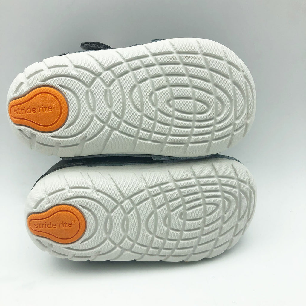 Stride Rite Baby Boys Sneaker SM Turbo Size 3 Wide Shoes Grey NIB