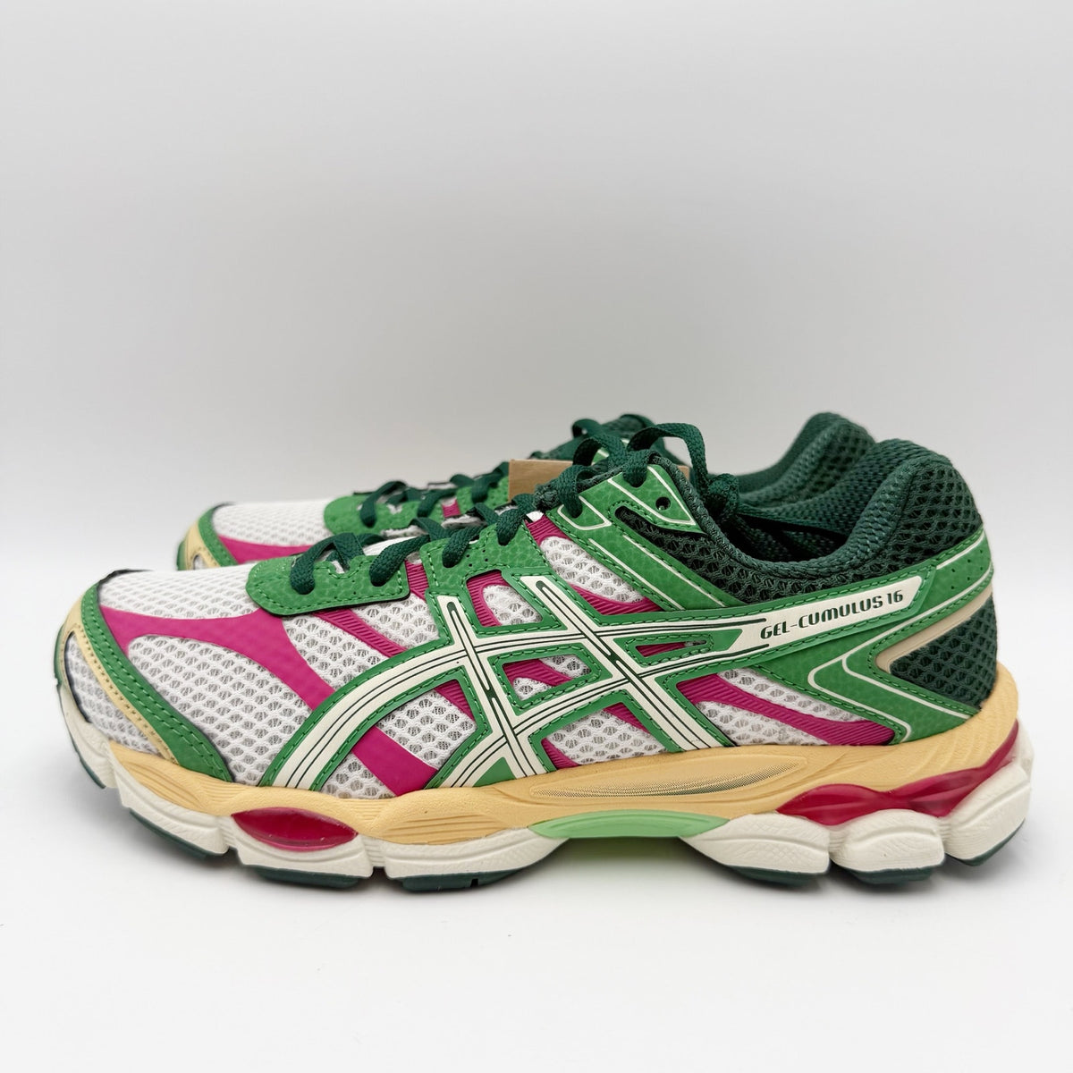 ASICS Womens Gel-Cumulus 16 Athletic Shoes Size 6.5 Green Multicolor Running NIB