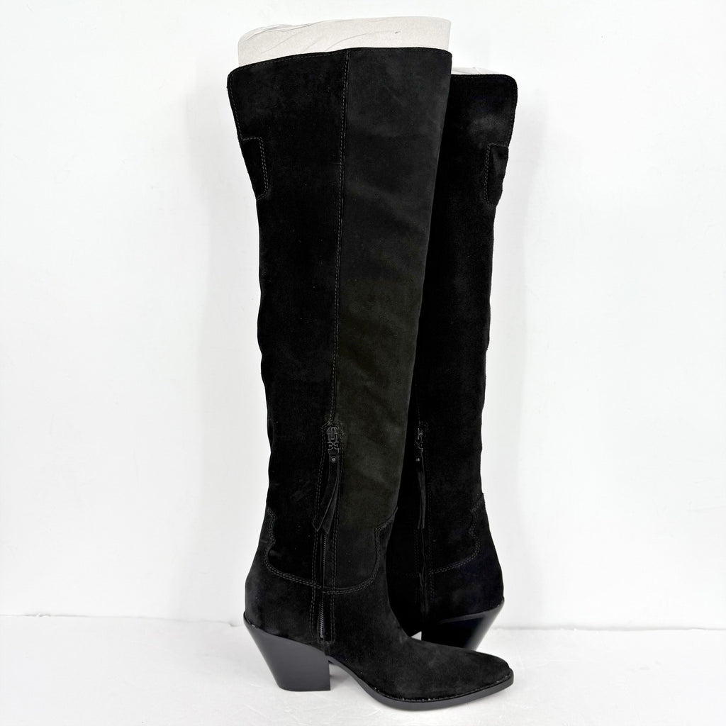 Sam Edelman Women Julee Over The Knee Boot Size 6 M Black Suede Leather NWOB