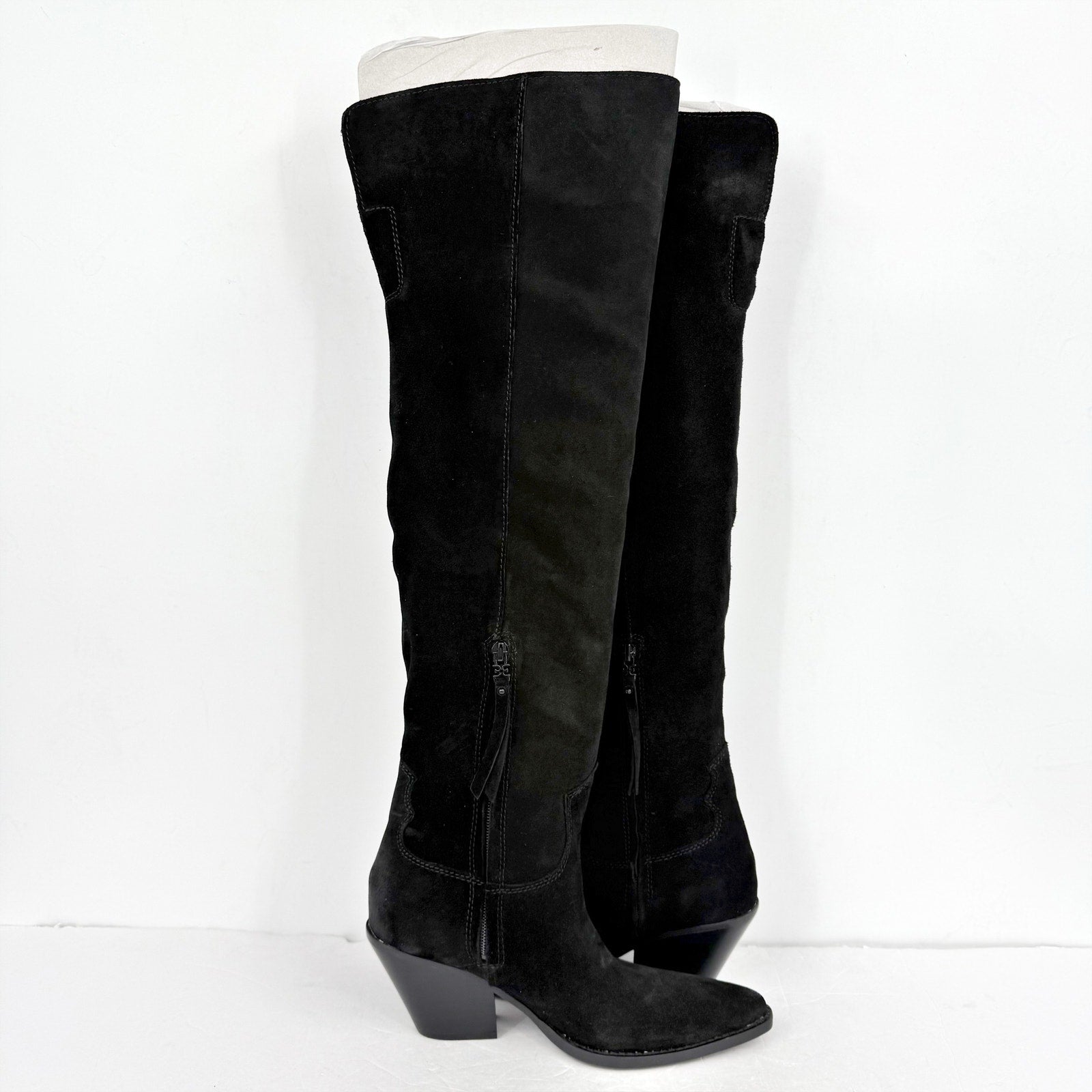 Sam Edelman Women Julee Over The Knee Boot Size 6 M Black Suede Leather NWOB