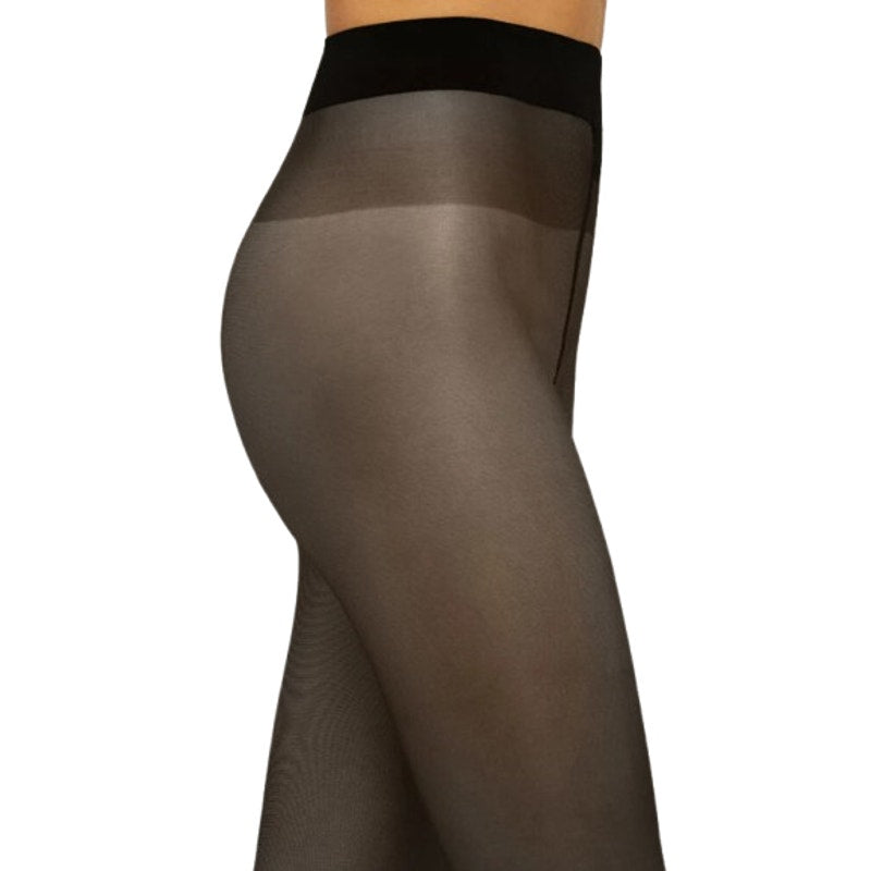 WOLFORD Women's Satin Touch 20 Tights Small Black Soft Cacao Shimmering NWT