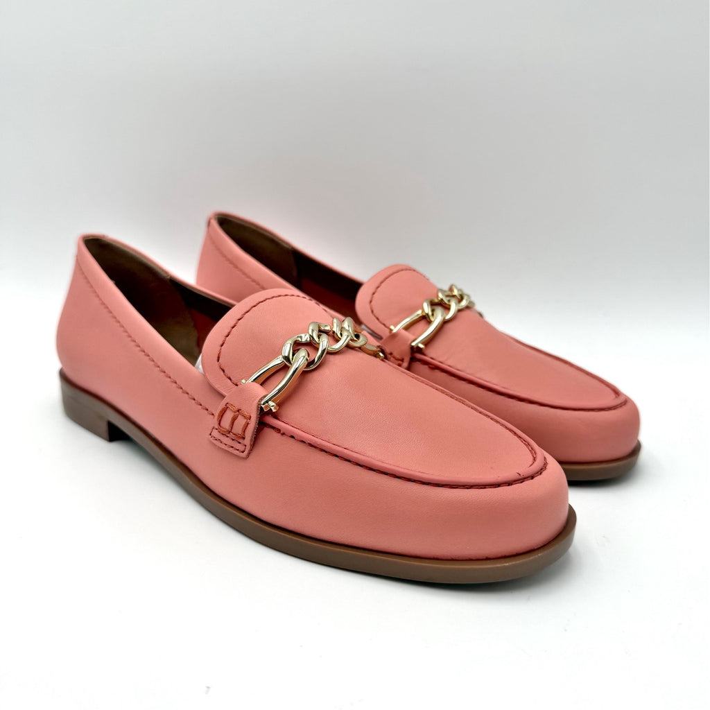 Naturalizer Womens Sawyer Slip-on Loafers Size 6.5 Wide Coral Pink Leather NIB