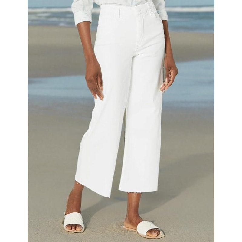 KUT FROM THE KLOTH Meg Wide Leg Jeans Size 10 Optic White High-Rise Fab AB NWT