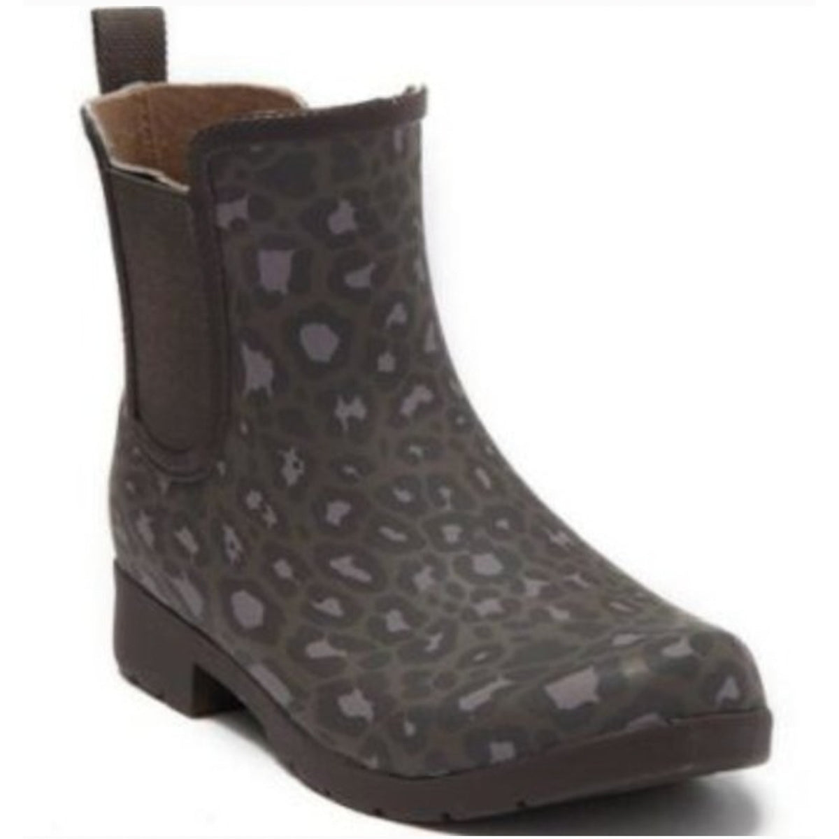 Chooka Womens Eastlake Chelsea Rain Boot Size 6 Gray Animal Print Waterproof NWT
