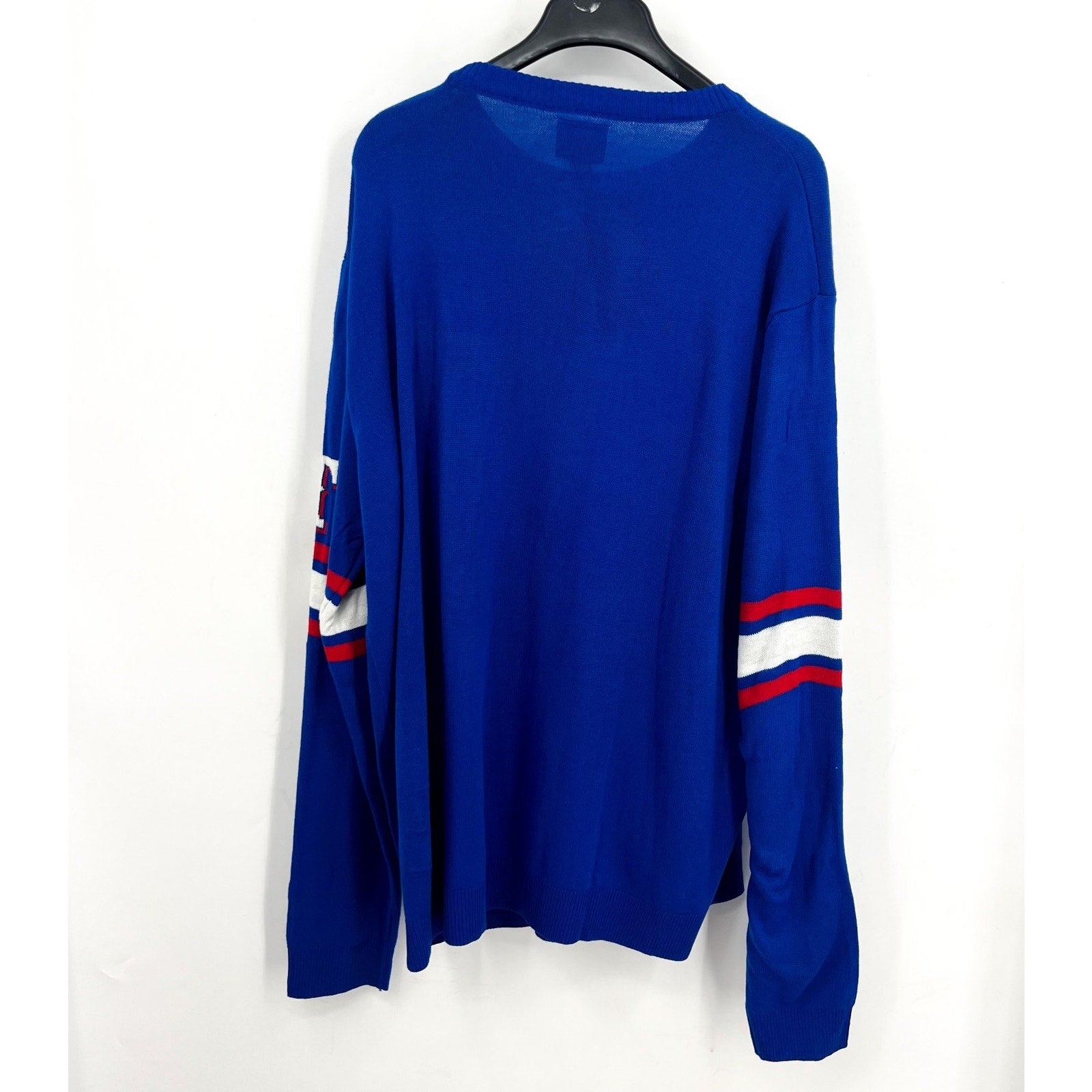 MLB Mens Texas Rangers Crewneck Sweater Large Dark Blue Red NWT