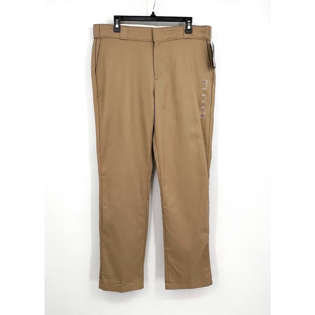 DICKIES Womens 776 Flex Slim Fit Pants Size 14 Tan Desert Sand Stretch Twill NWT