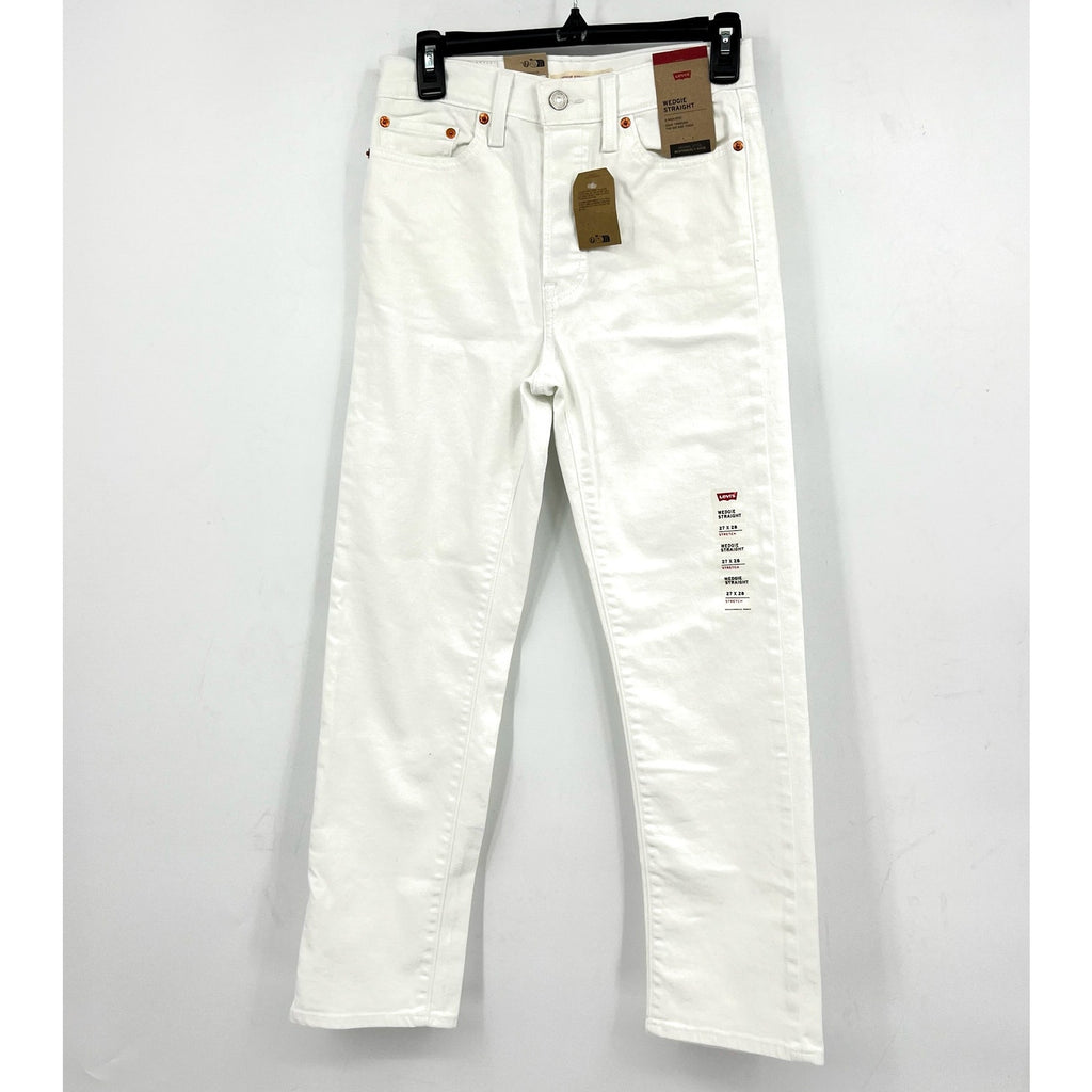 Levi's Womens Wedgie Straight Leg Jeans 27x28 Size 4 White 34964-0184 NWT
