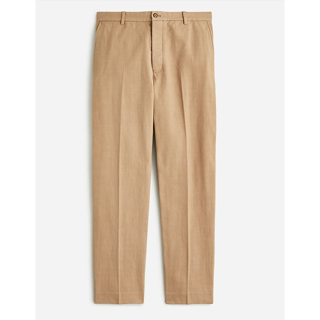J.CREW Mens Kenmare Suit Pants 34x30 Tan Basketweave Relaxed Fit BM235 NWT