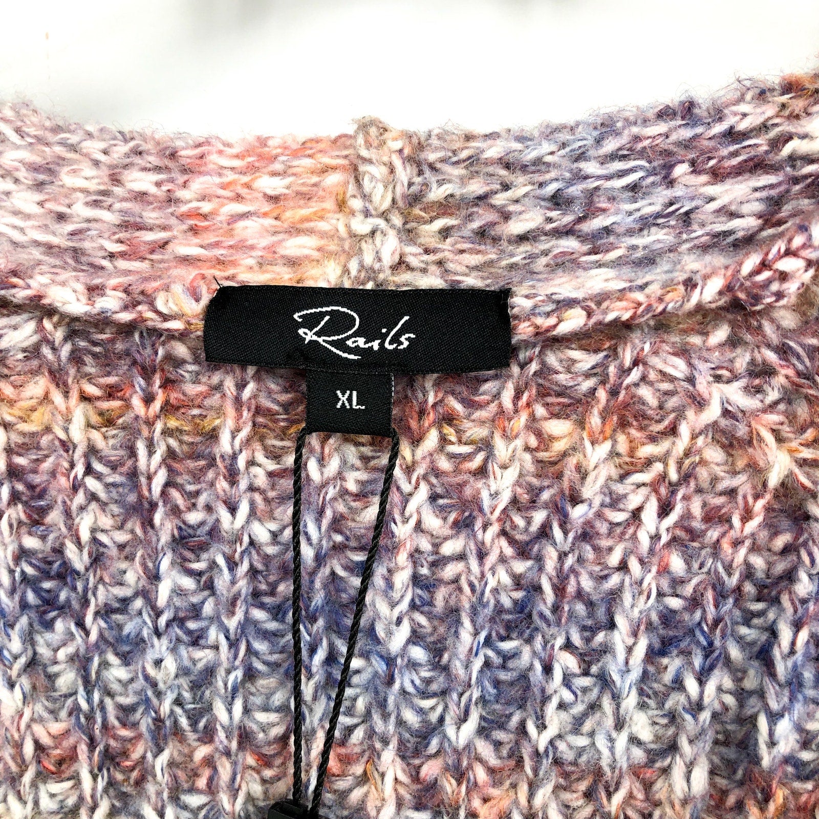 RAILS Womens Josie Space Dye Cardigan XL Multi Amethyst Cotton Blend Sweater NWT