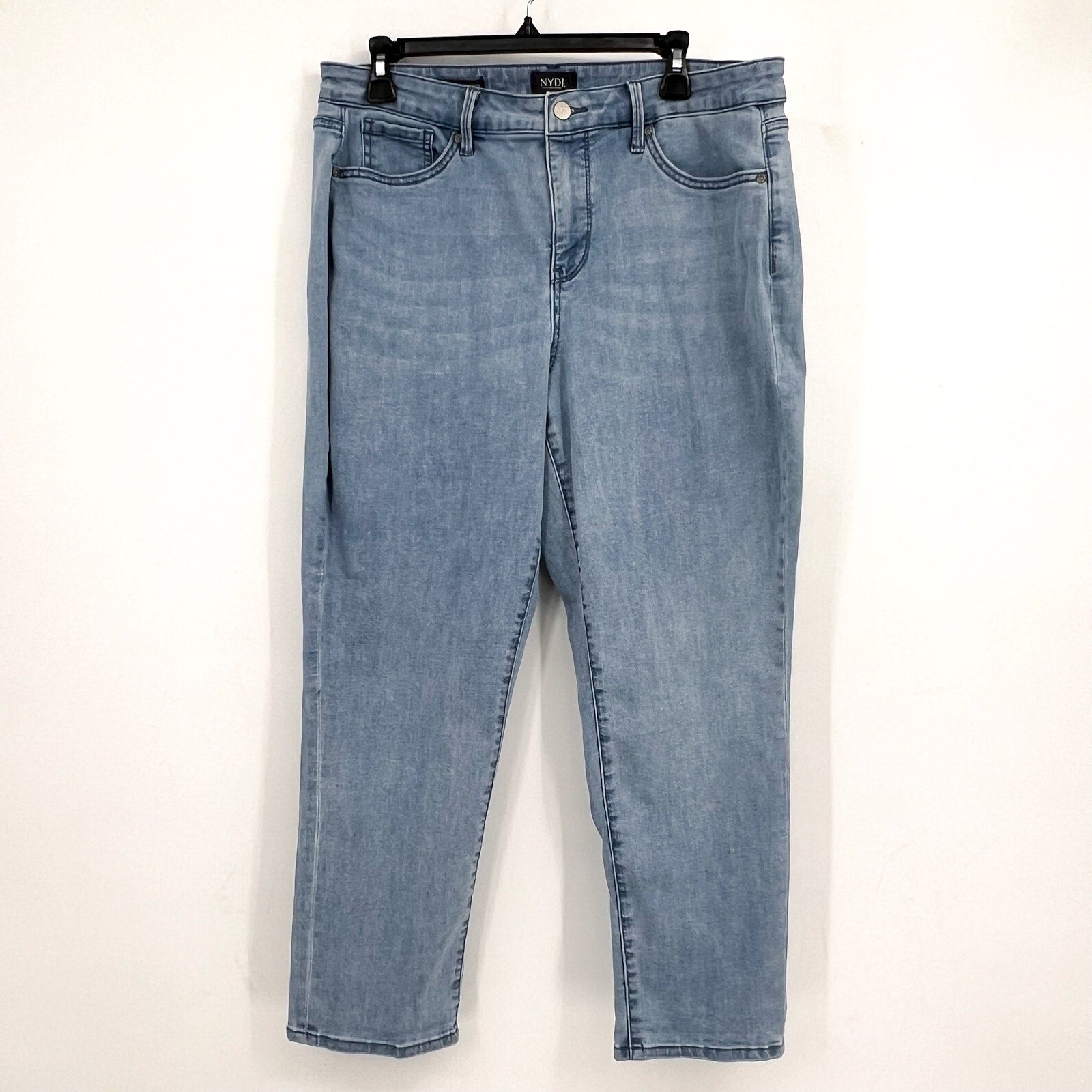 NYDJ Womens Margot Girlfriend Jeans Size 14 PETITE Kingston Blue NWOT